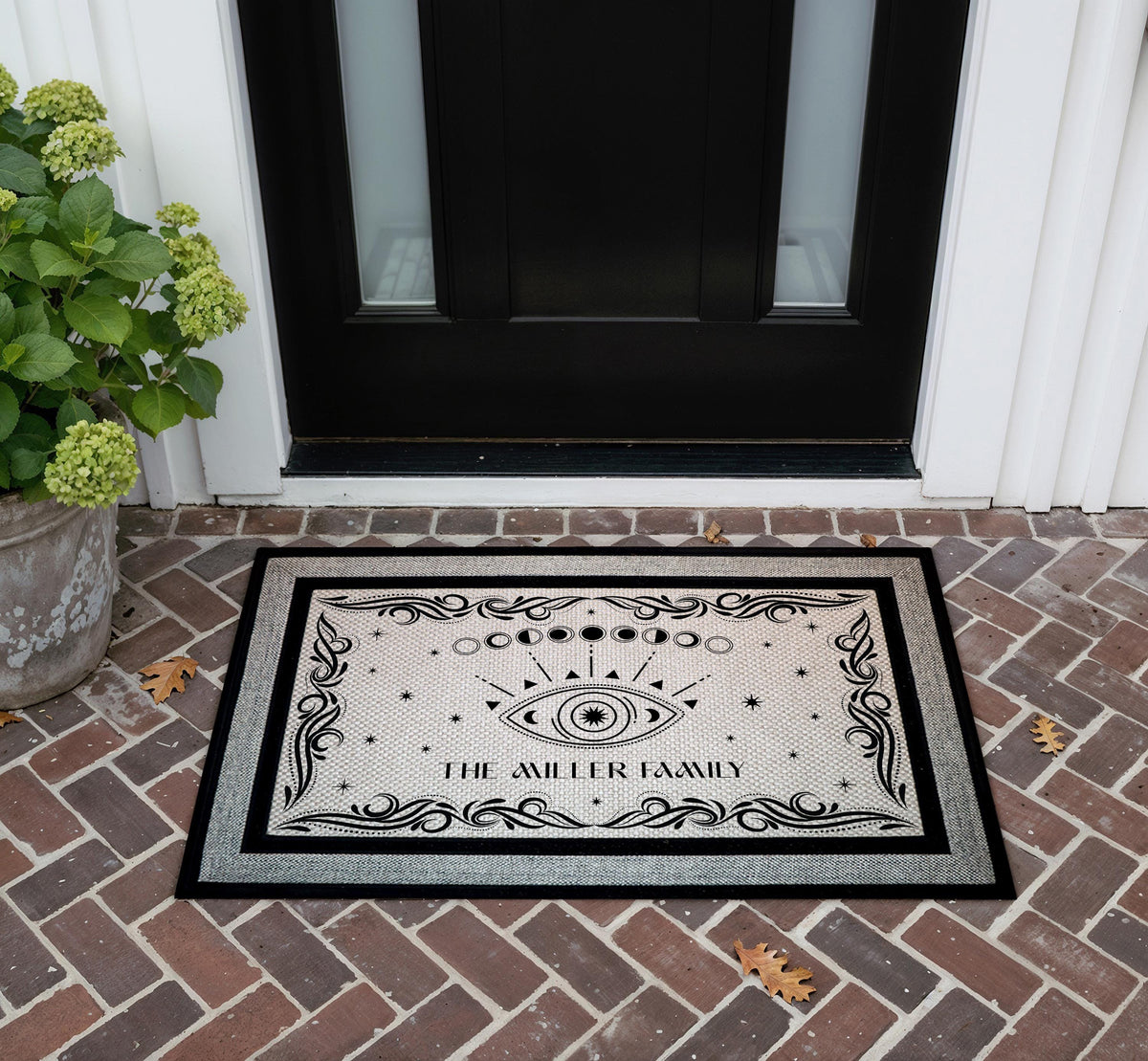 Personalized Celestial Doormat, Moon Phase Welcome Mat