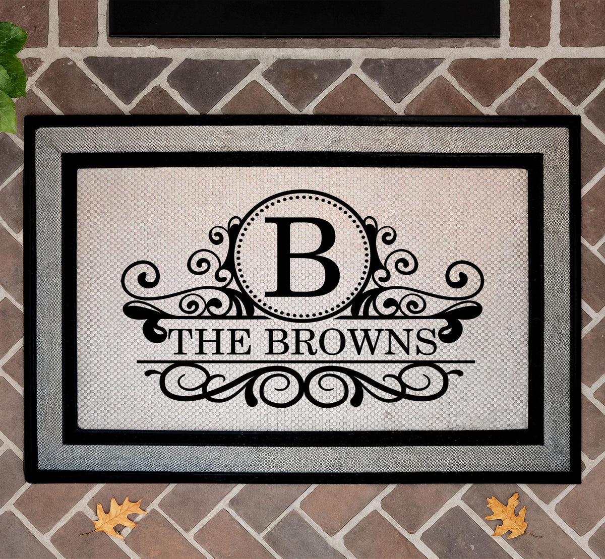 Personalized Family Name & Initial Doormat, Customizable Welcome Mat, Unique Housewarming Gift
