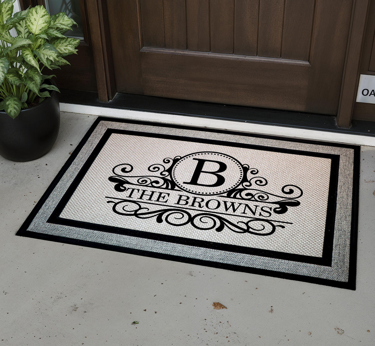 Personalized Family Name & Initial Doormat, Customizable Welcome Mat, Unique Housewarming Gift