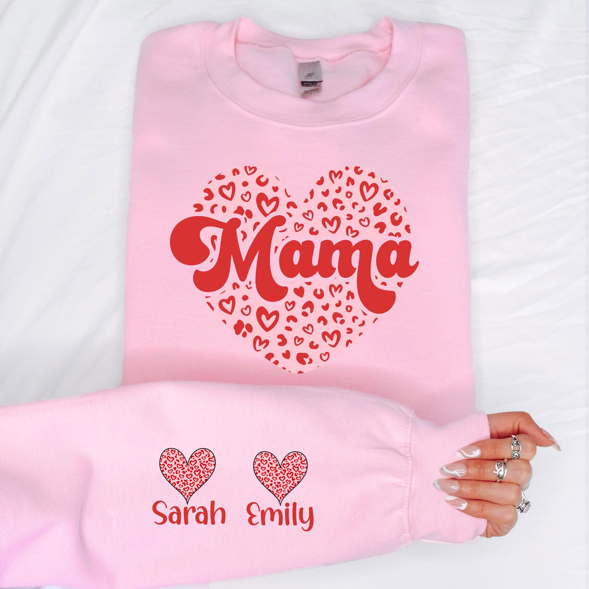 Personalized Leopard Heart Mama Shirt