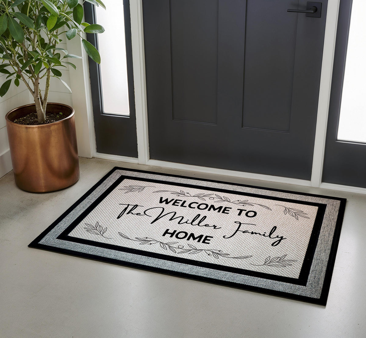Welcome To Our Home Doormat, Personalized Family Name Welcome Mat, Custom Front Porch Mat, Outdoor Entryway Mat, Housewarming Gift