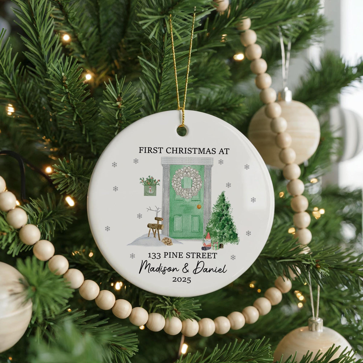 Personalized First Home Christmas Ornament, Custom Address Keepsake