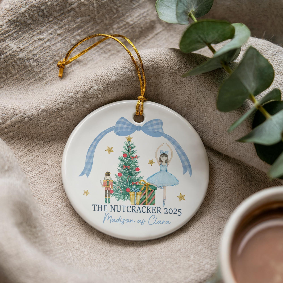 Personalized Nutcracker Ornament, Ballerina Christmas Keepsake, Custom Name