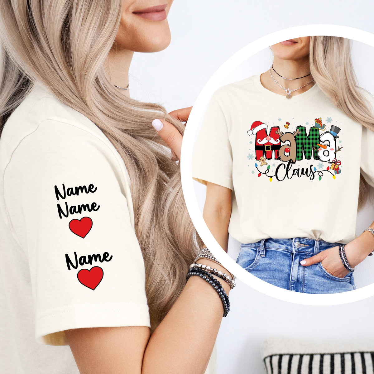 Custom Mama Claus Sweatshirt, Christmas Mama Shirt, Christmas Gift Tee for Mom