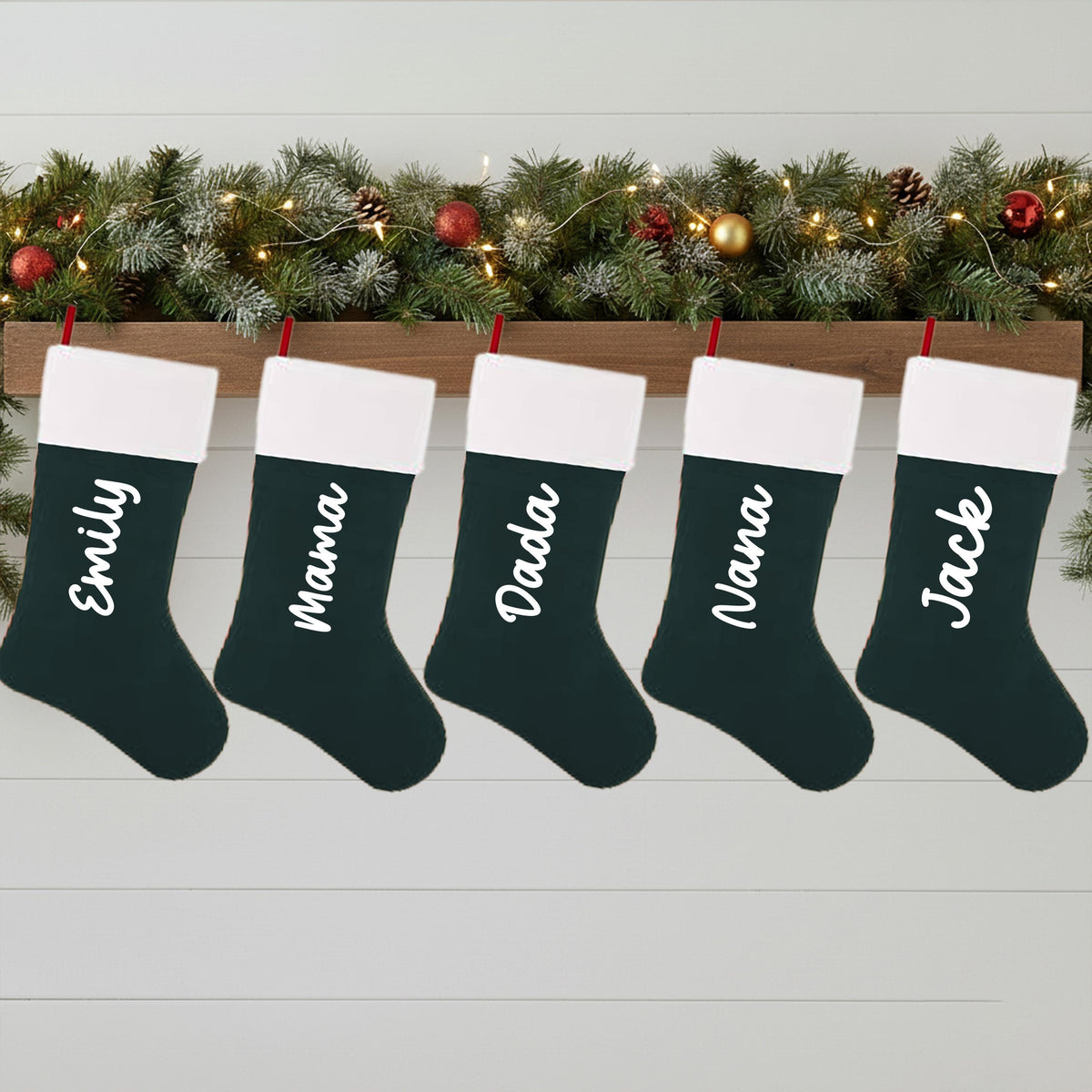 Custom Christmas Stockings, Xmas Family Stocking, Holiday Fireplace Decor Gifts