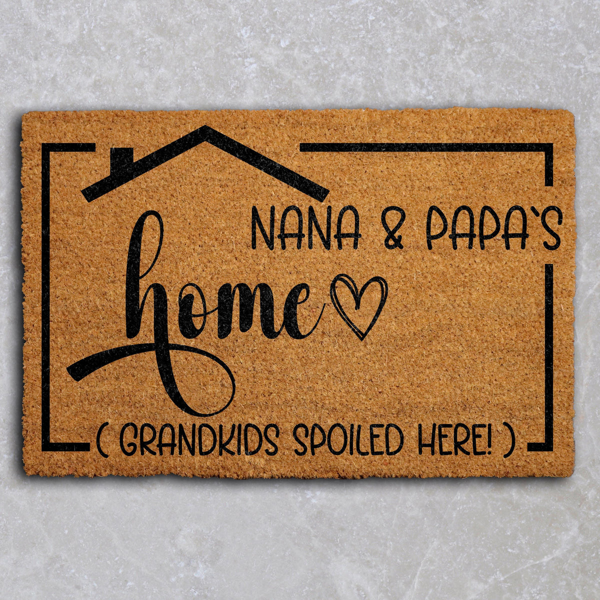 Nana & Papa's Home Welcome Mat, Grandkids Spoiled Here Doormat