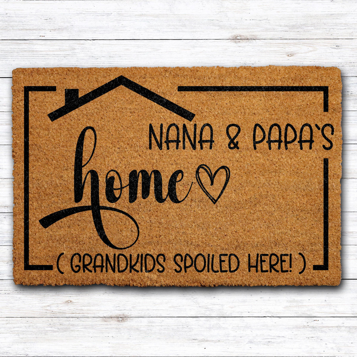 Nana & Papa's Home Welcome Mat, Grandkids Spoiled Here Doormat