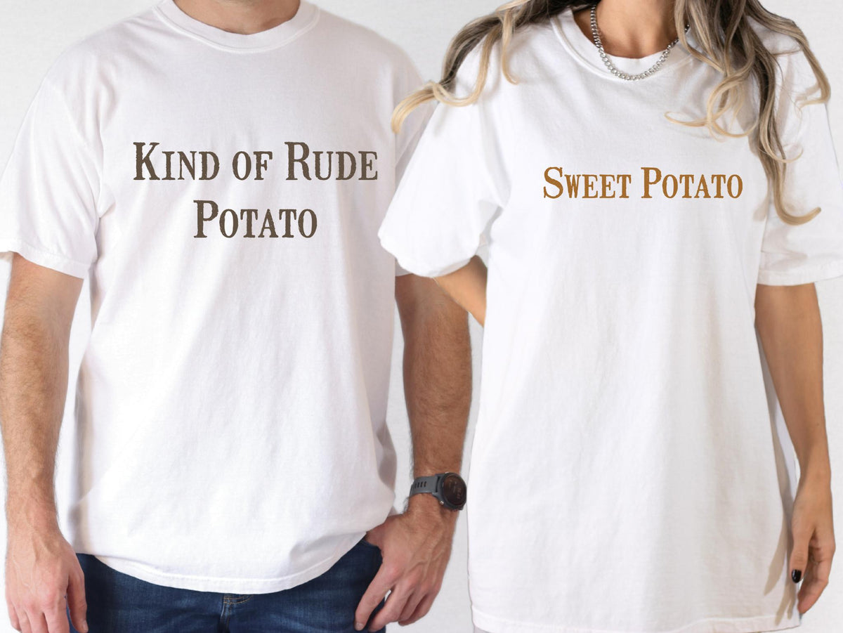 Comfort Colors® Thanksgiving Couples Shirt, Sweet Potato Kind Of Rude Potato Shirt, Funny Thanksgiving Matching Shirt, Fall Husband Wife Tee