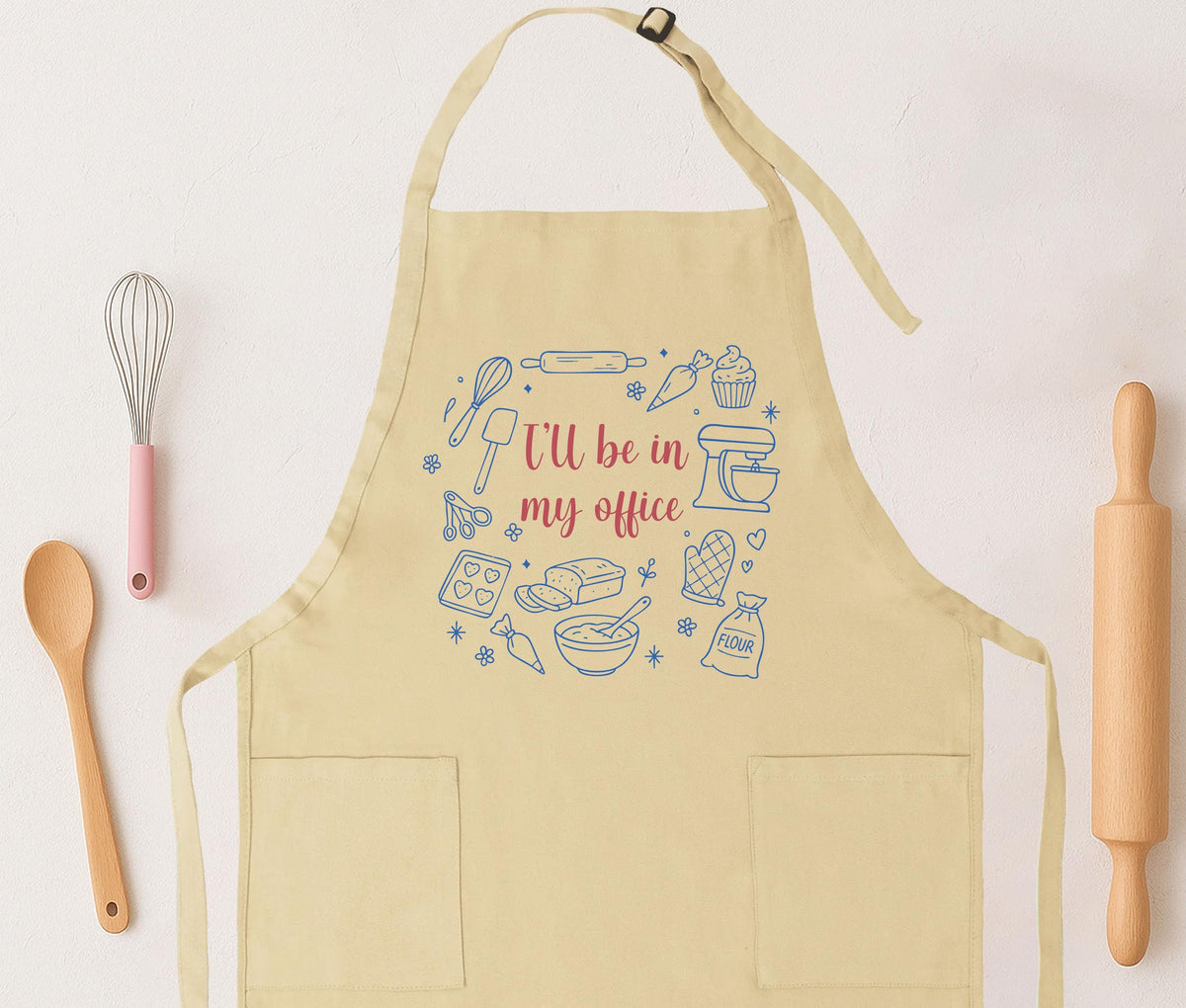 Funny Bakers Apron, I'll Be in My Office Mom Apron, Chef Apron, Kitchen Apron, Cooking Lover Gift