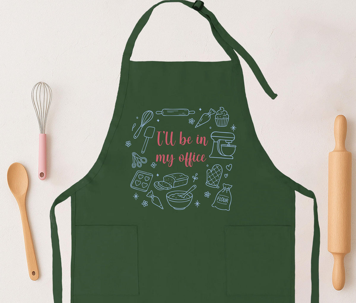 Funny Bakers Apron, I'll Be in My Office Mom Apron, Chef Apron, Kitchen Apron, Cooking Lover Gift