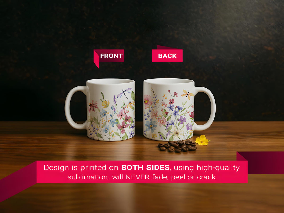 Be Kind Personalized Ceramic Cup, Custom Name Tea Mug, Pink Ribbon Coffee Cup