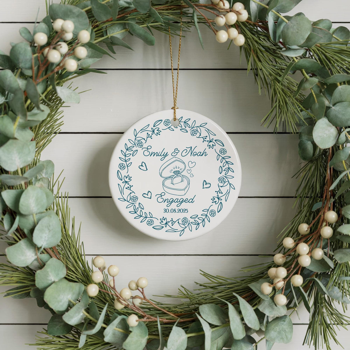 Personalized Engaged Ornament, Proposal Engagement Ring Keepsake, Future Mr And Mrs Ornament