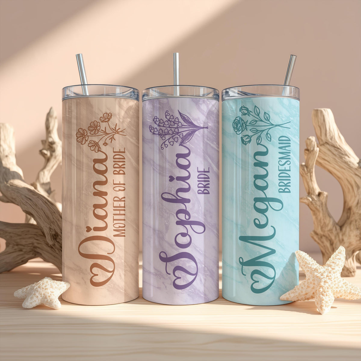 Personalized Bridesmaid Tumbler, Bridal Party Gift, Bachelorette Mug