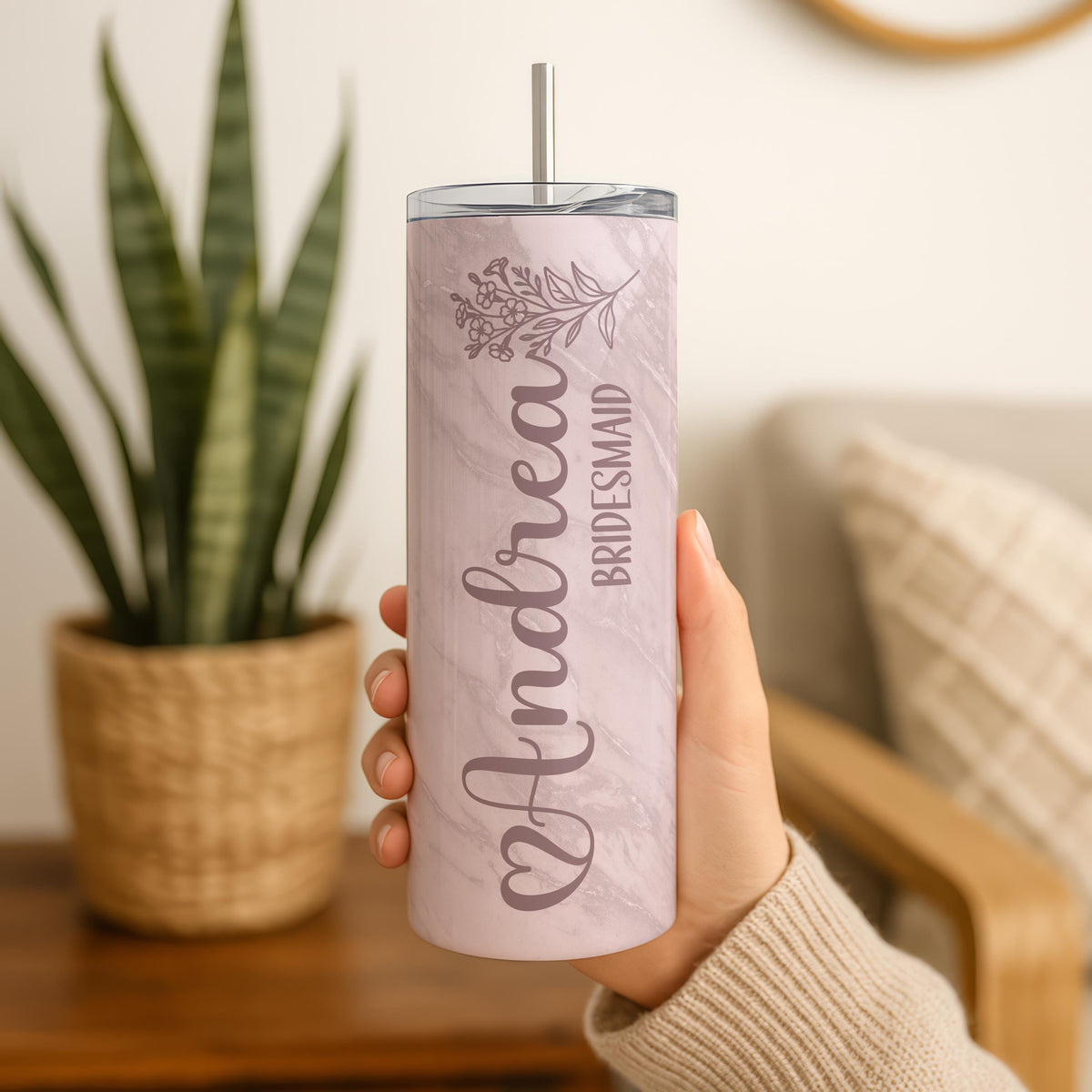 Personalized Bridesmaid Tumbler, Bridal Party Gift, Bachelorette Mug