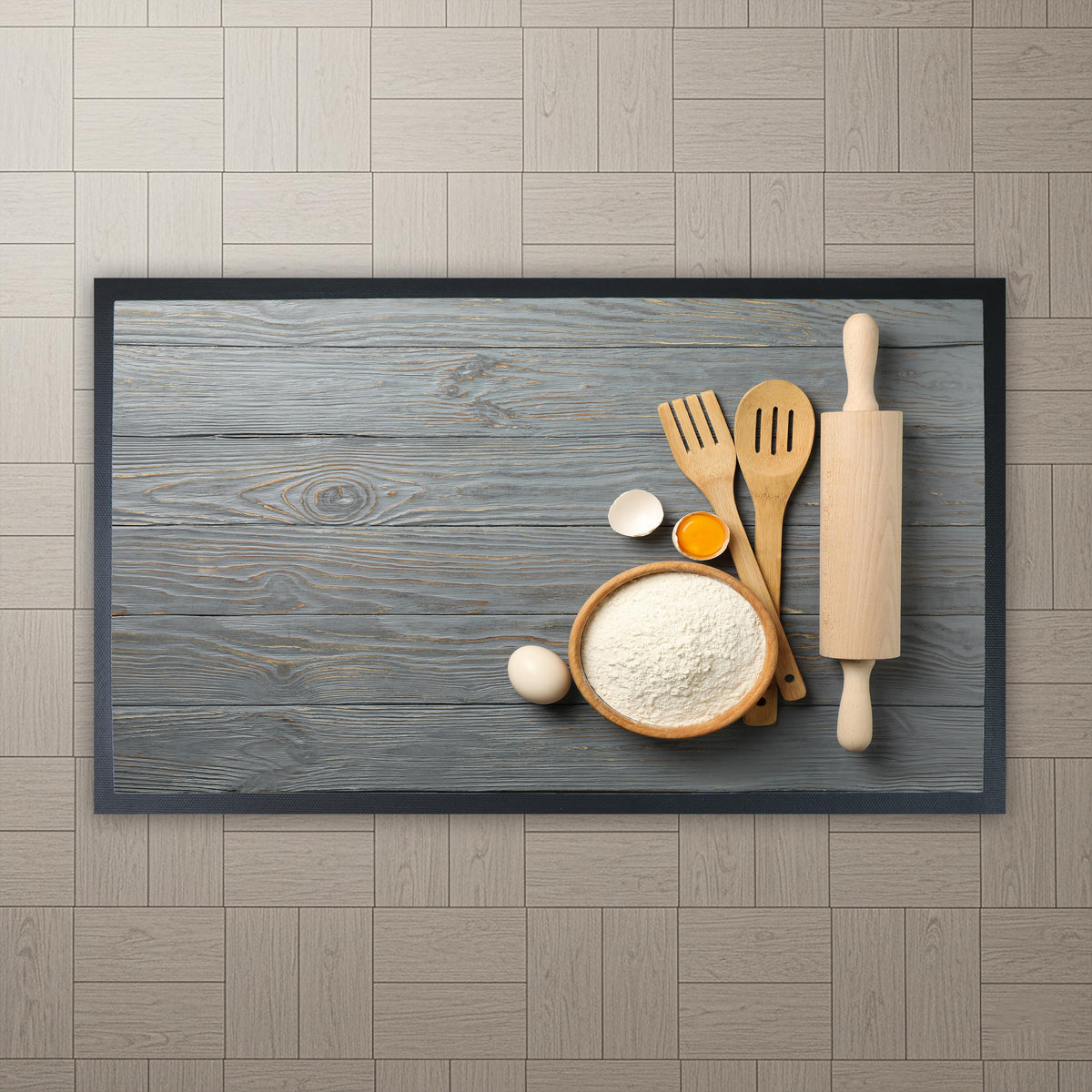 Modern Kitchen Mat, Non-Slip Indoor Floor Rug, Minimalist Decor