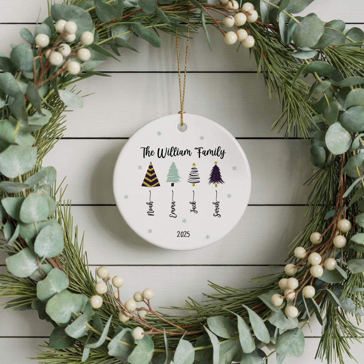 Personalized Family Christmas Ornament, Custom Family Member Ornament