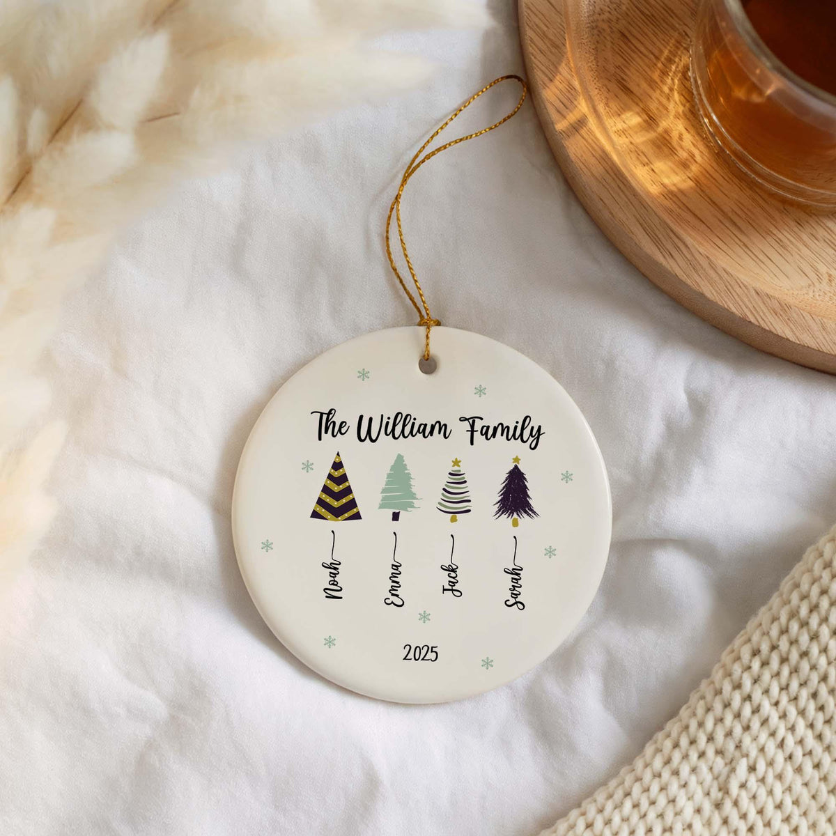 Personalized Family Christmas Ornament, Custom Family Member Ornament