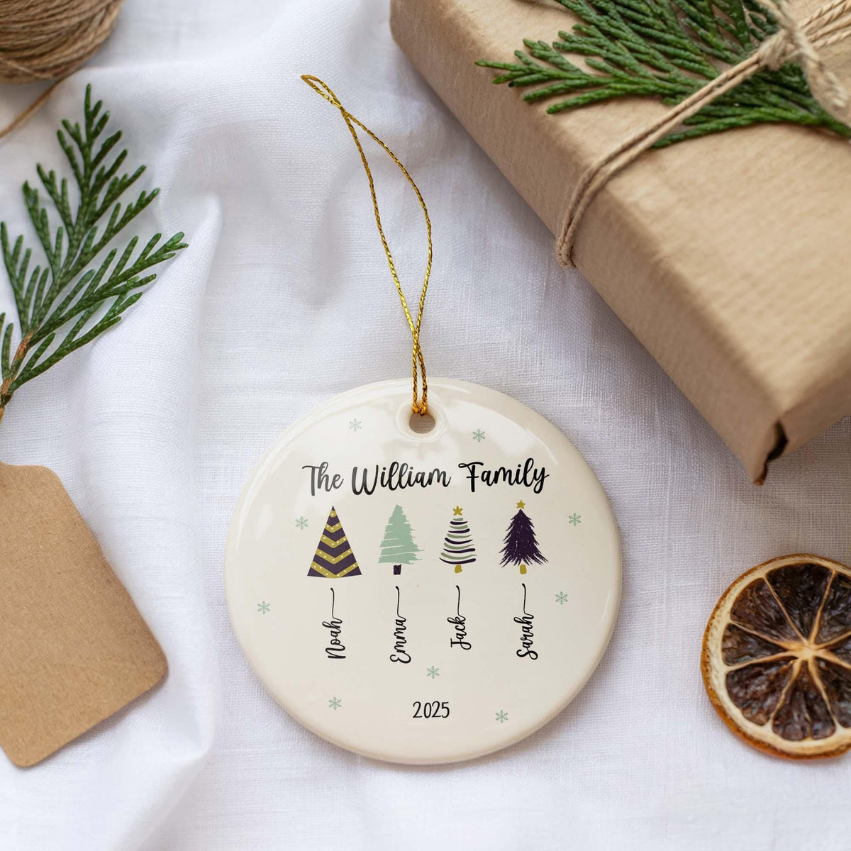 Personalized Family Christmas Ornament, Custom Family Member Ornament