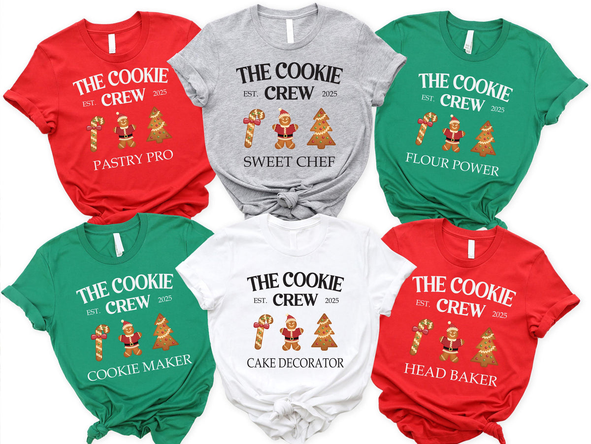 The Cookie Crew Shirt, Christmas Family Matching Tees, Baking Team Xmas Sweat