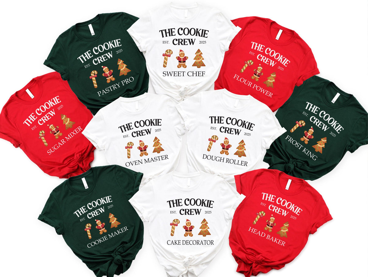 The Cookie Crew Shirt, Christmas Family Matching Tees, Baking Team Xmas Sweat