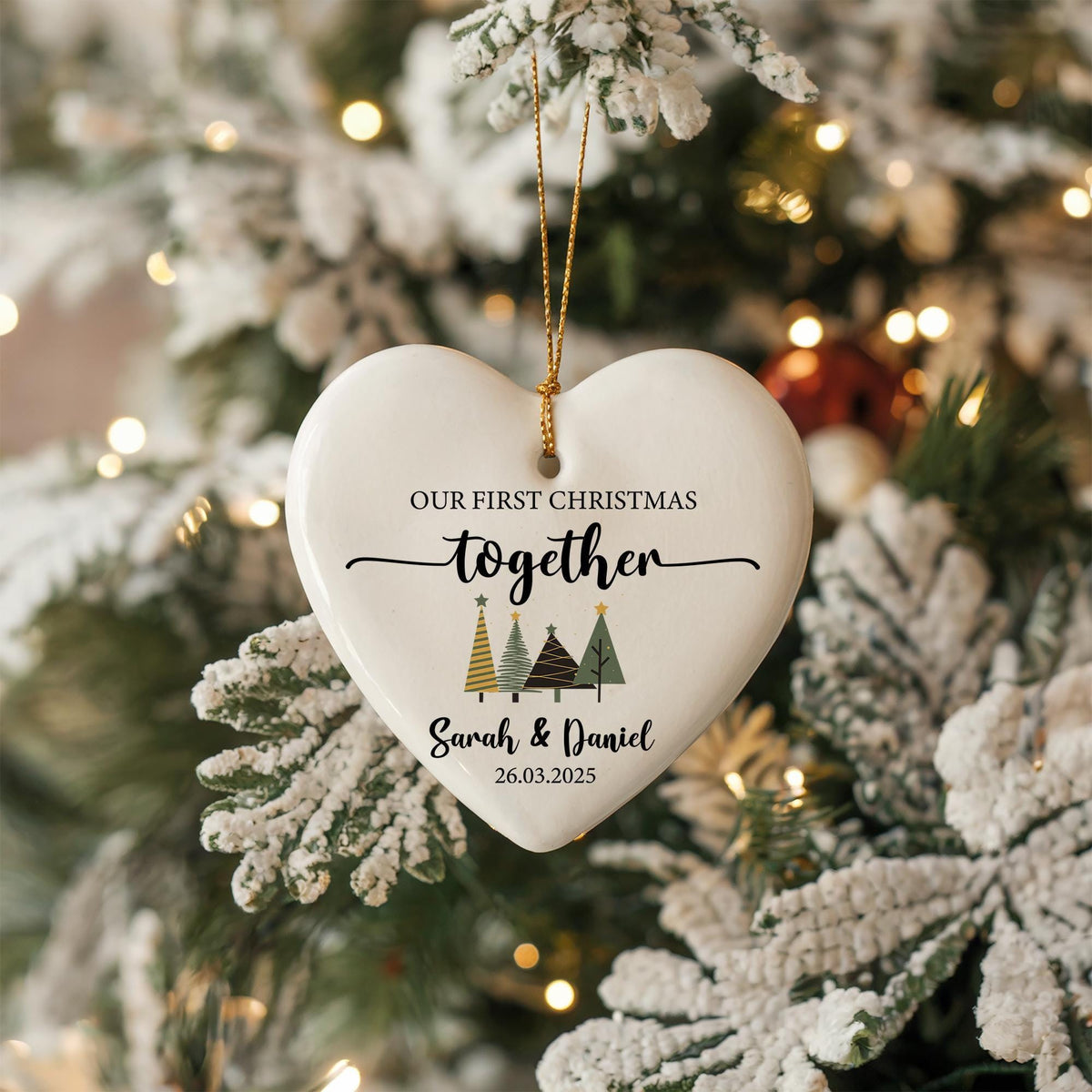Personalized Newlywed Christmas Ornament, First Christmas Together Keepsake