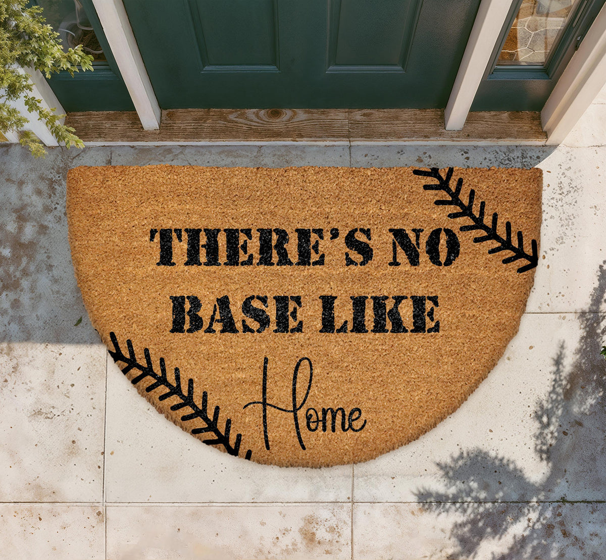 Baseball Doormat, Funny Welcome Mat, Natural Coir Home Decor