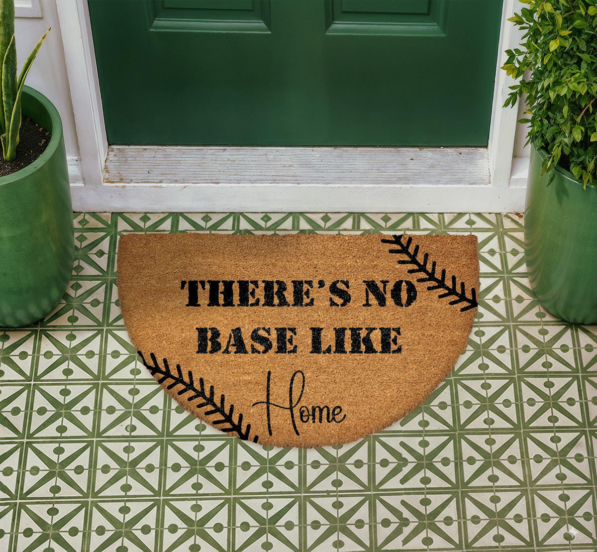 Baseball Doormat, Funny Welcome Mat, Natural Coir Home Decor