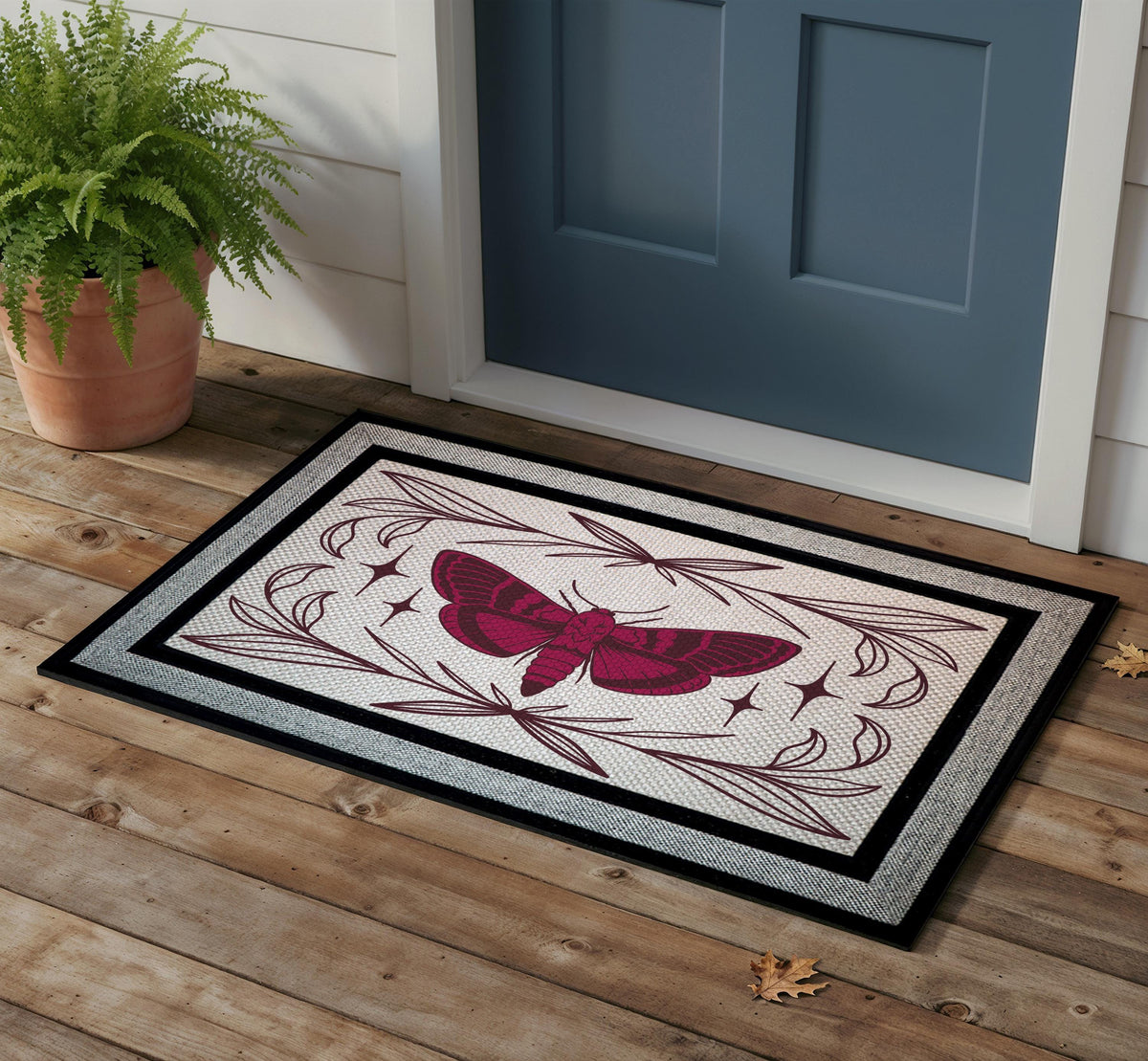 Gothic Moth Doormat, Mystical Witchy Home Decor, Occult Housewarming Gift