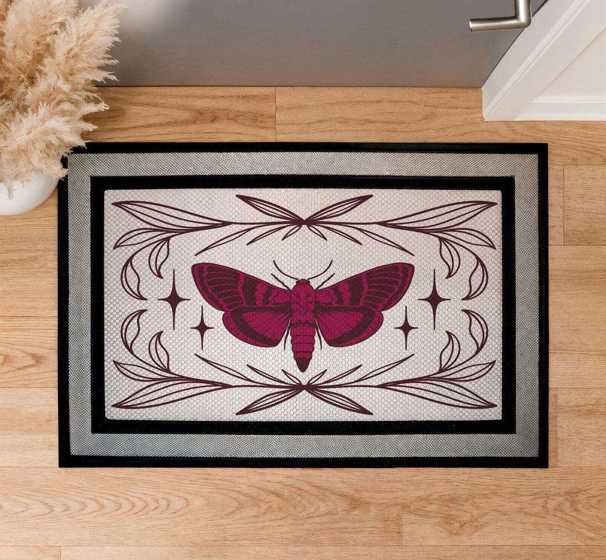 Gothic Moth Doormat, Mystical Witchy Home Decor, Occult Housewarming Gift