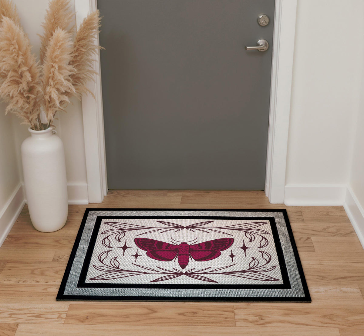 Gothic Moth Doormat, Mystical Witchy Home Decor, Occult Housewarming Gift