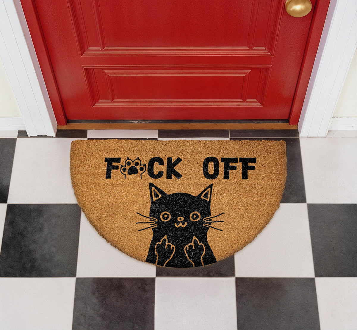 Funny Cat Doormat, Sarcastic Entryway Welcome Mat, Pet Lover Gift