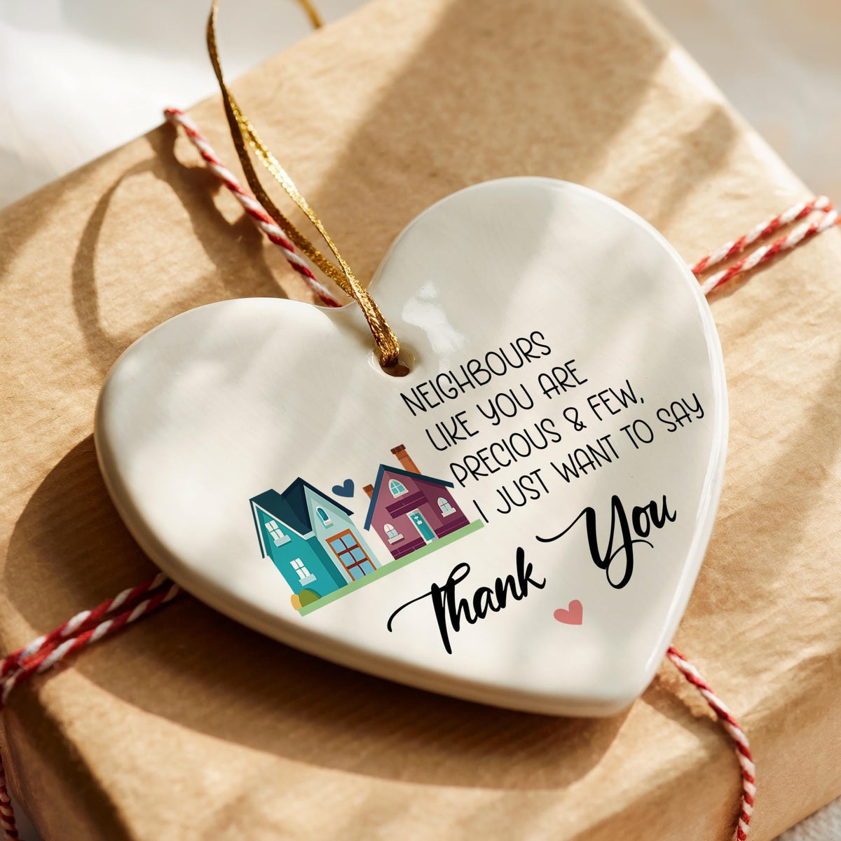 Neighbor Appreciation Ceramic Ornament, Thank You Keepsake