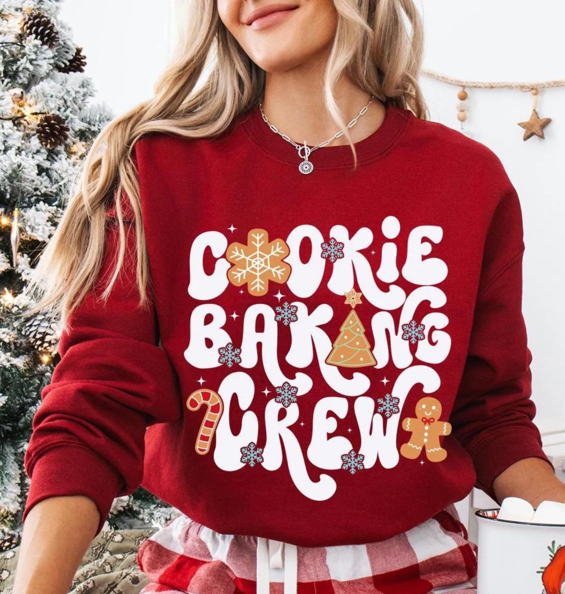 Cookie Baking Crew Shirt, Gingerbread Sweatshirt, Bakers Team Xmas Gift