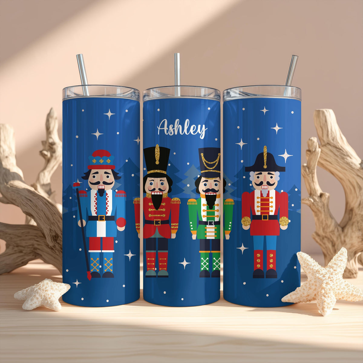 Personalized Nutcracker Christmas Tumbler, Ballet Fan Holiday Present, Festive Travel Cup