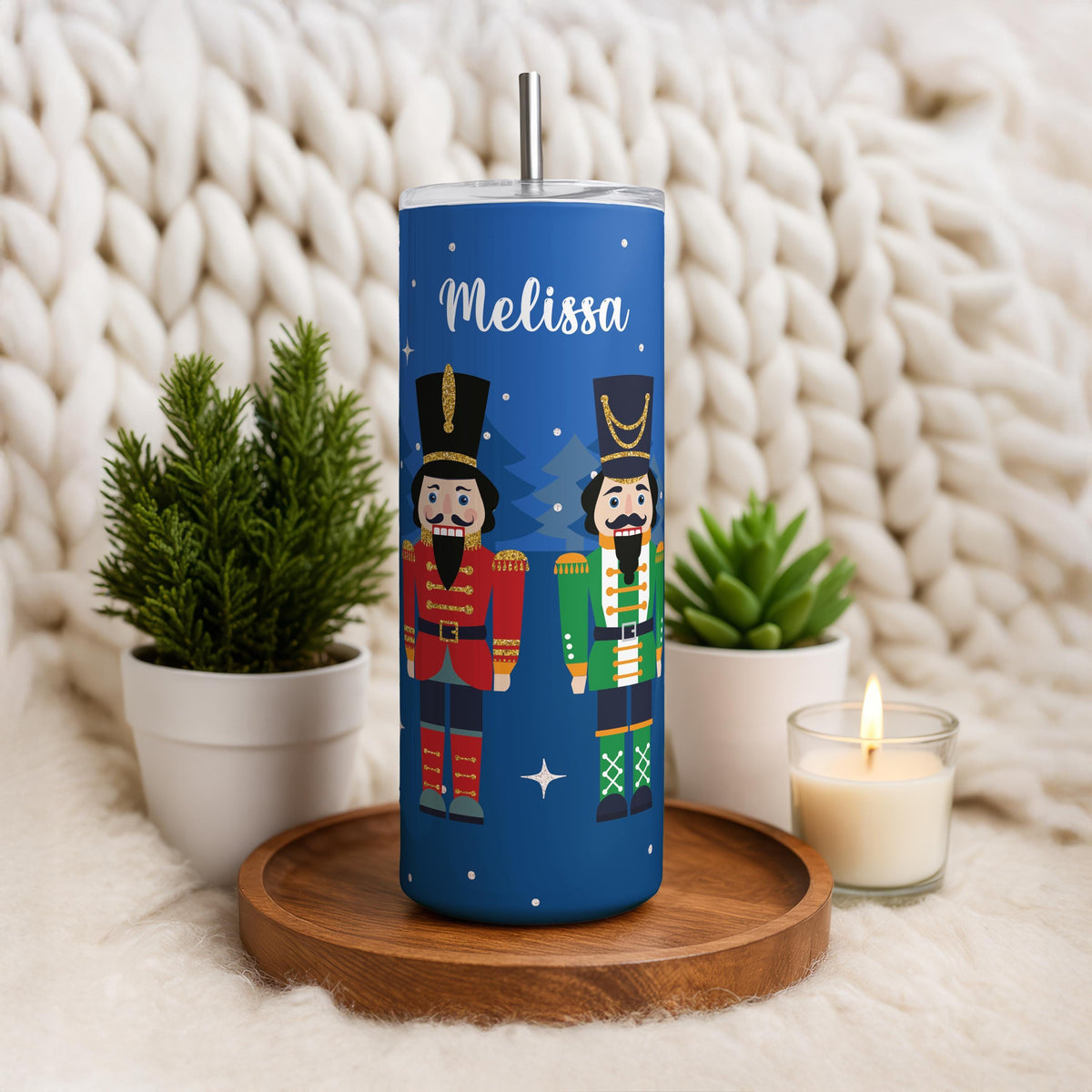 Personalized Nutcracker Christmas Tumbler, Ballet Fan Holiday Present, Festive Travel Cup