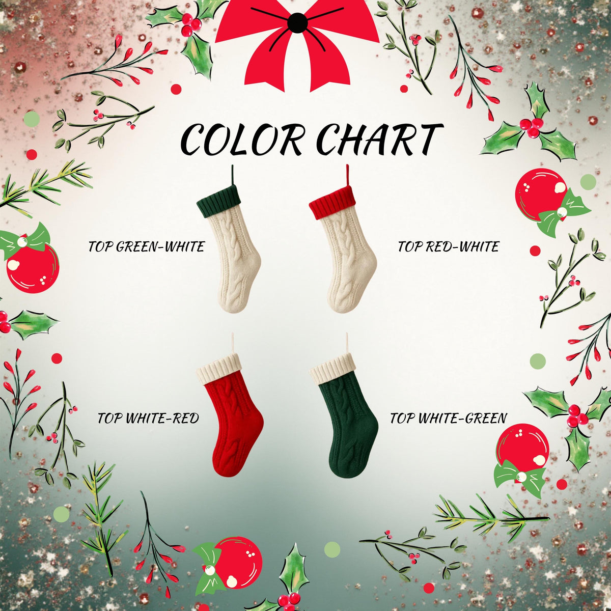 Customizable Embroidered Christmas Stocking, Family Matching Xmas Stockings