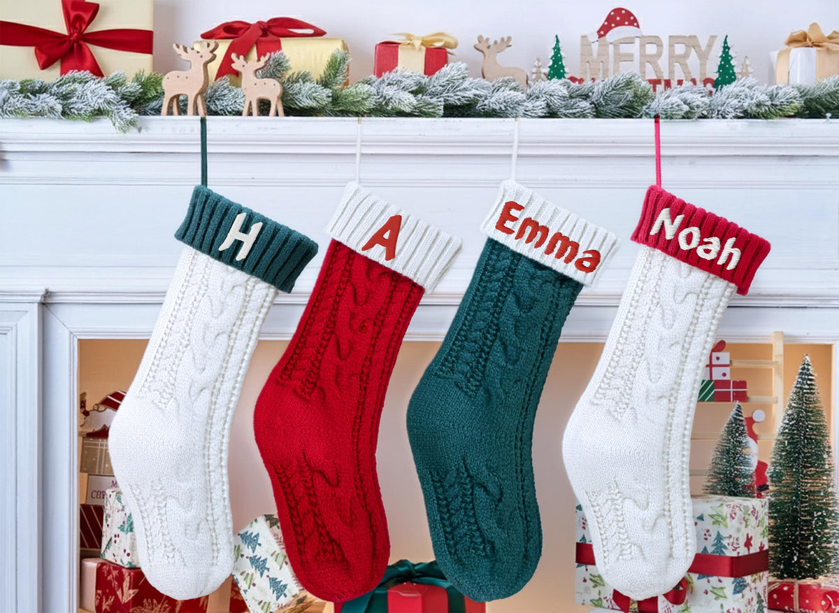 Personalized Monogrammed Christmas Stockings, Newlyweds Holiday Home Decor