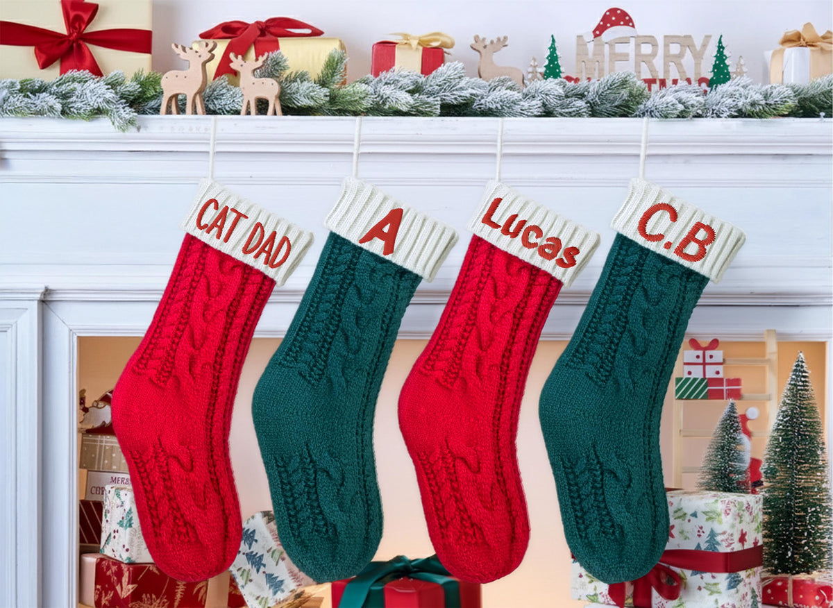Personalized Monogrammed Christmas Stockings, Newlyweds Holiday Home Decor