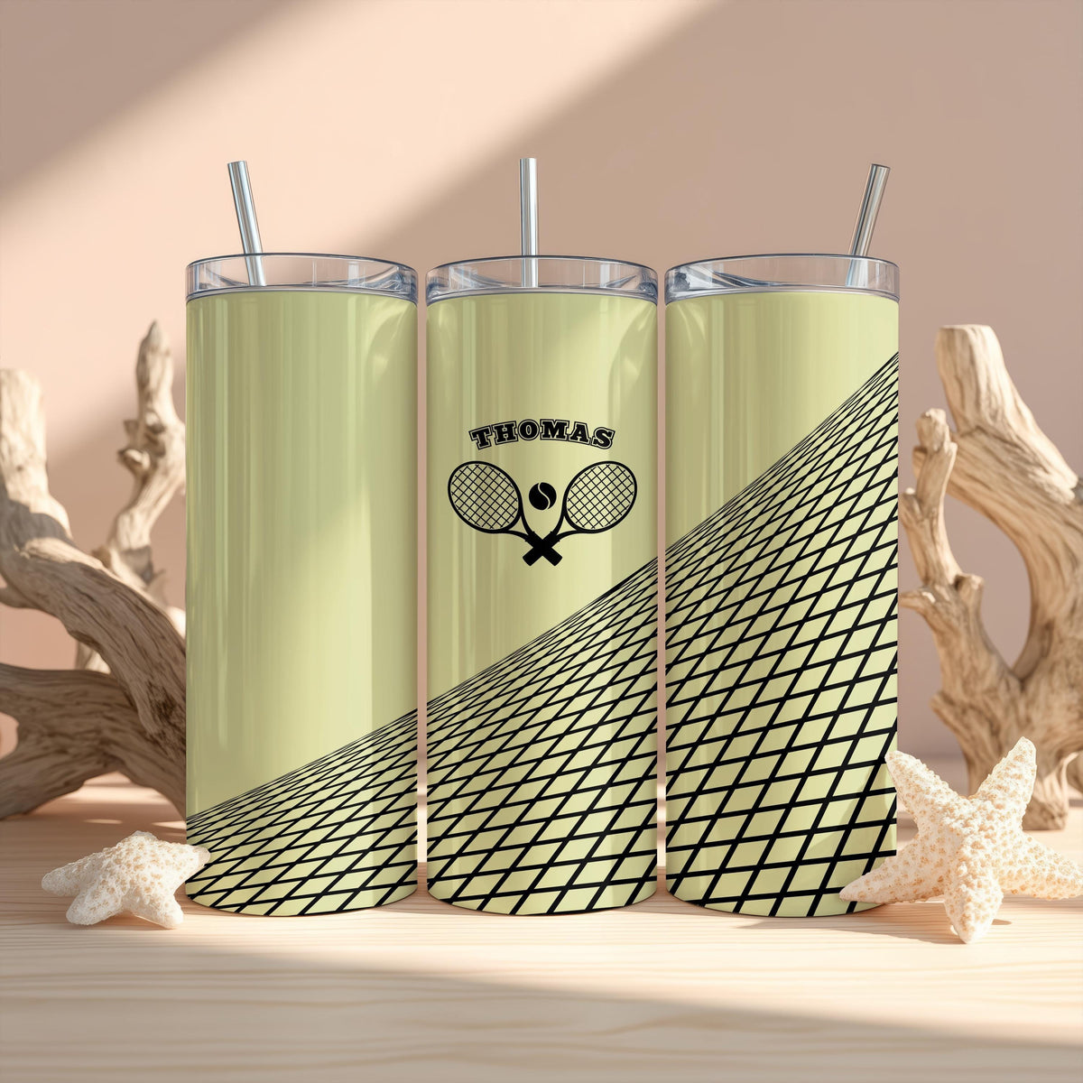 Custom Name Tennis Tumbler, Tennis Racket Cup, Personalized Tennis Player Gift