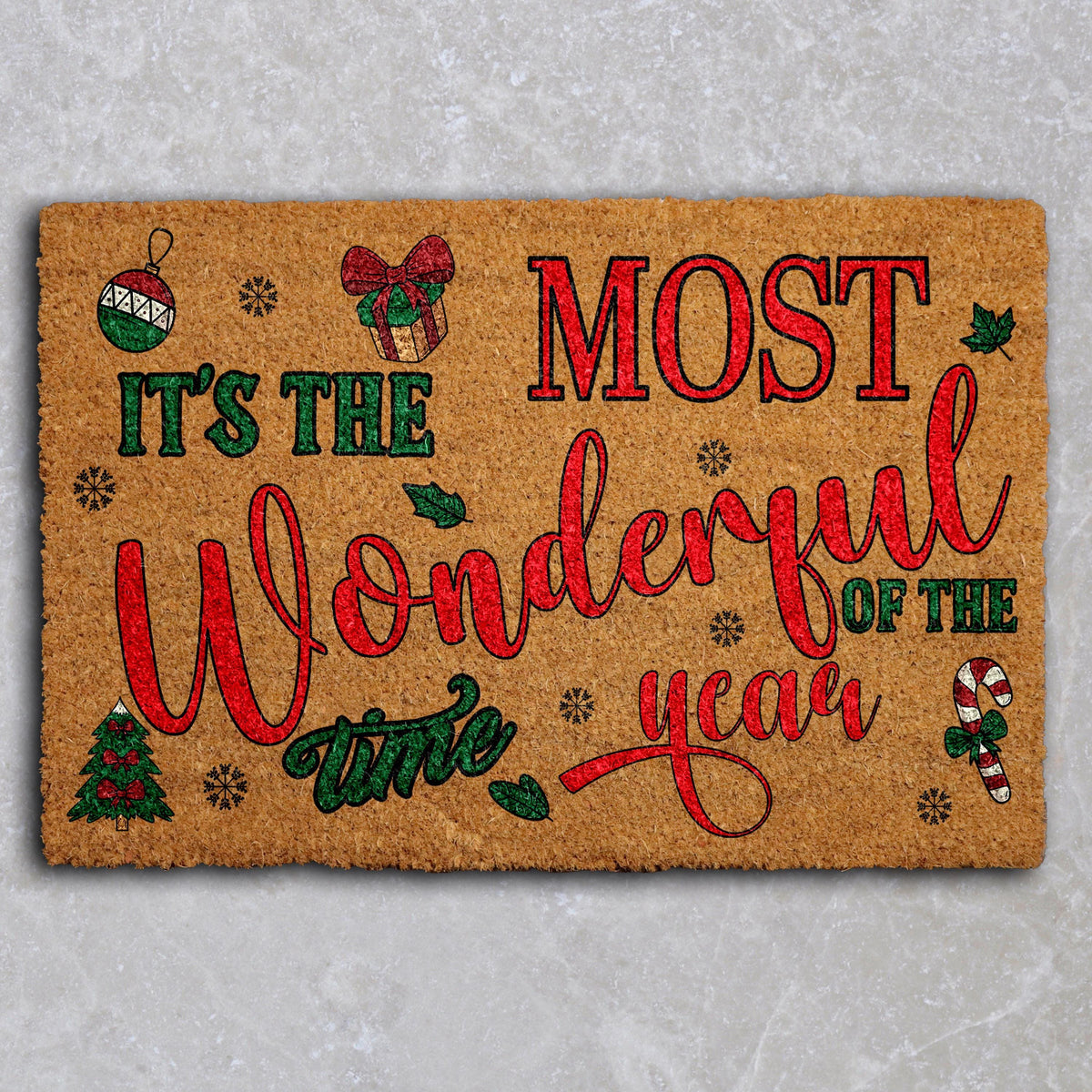 It's The Most Wonderful Time Of The Year Doormat, Christmas Welcome Mat