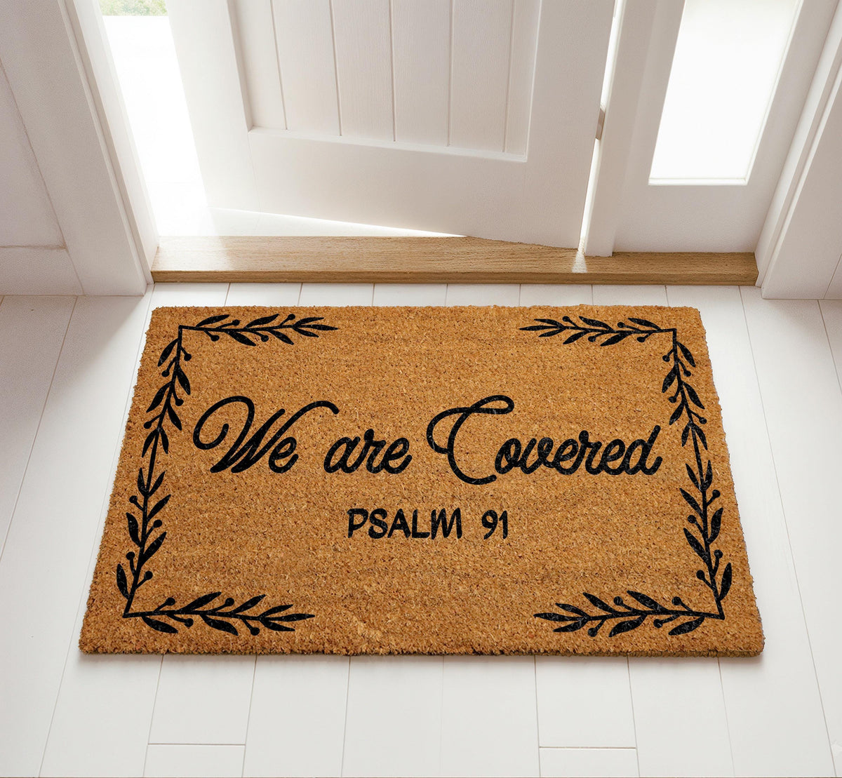 We are Covered Psalm 91 Christian Doormat