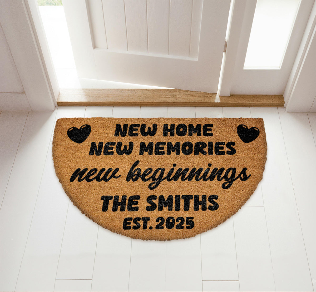 New Home New Memories Doormat, Custom Family Welcome Mat, New Beginnings Door Mat
