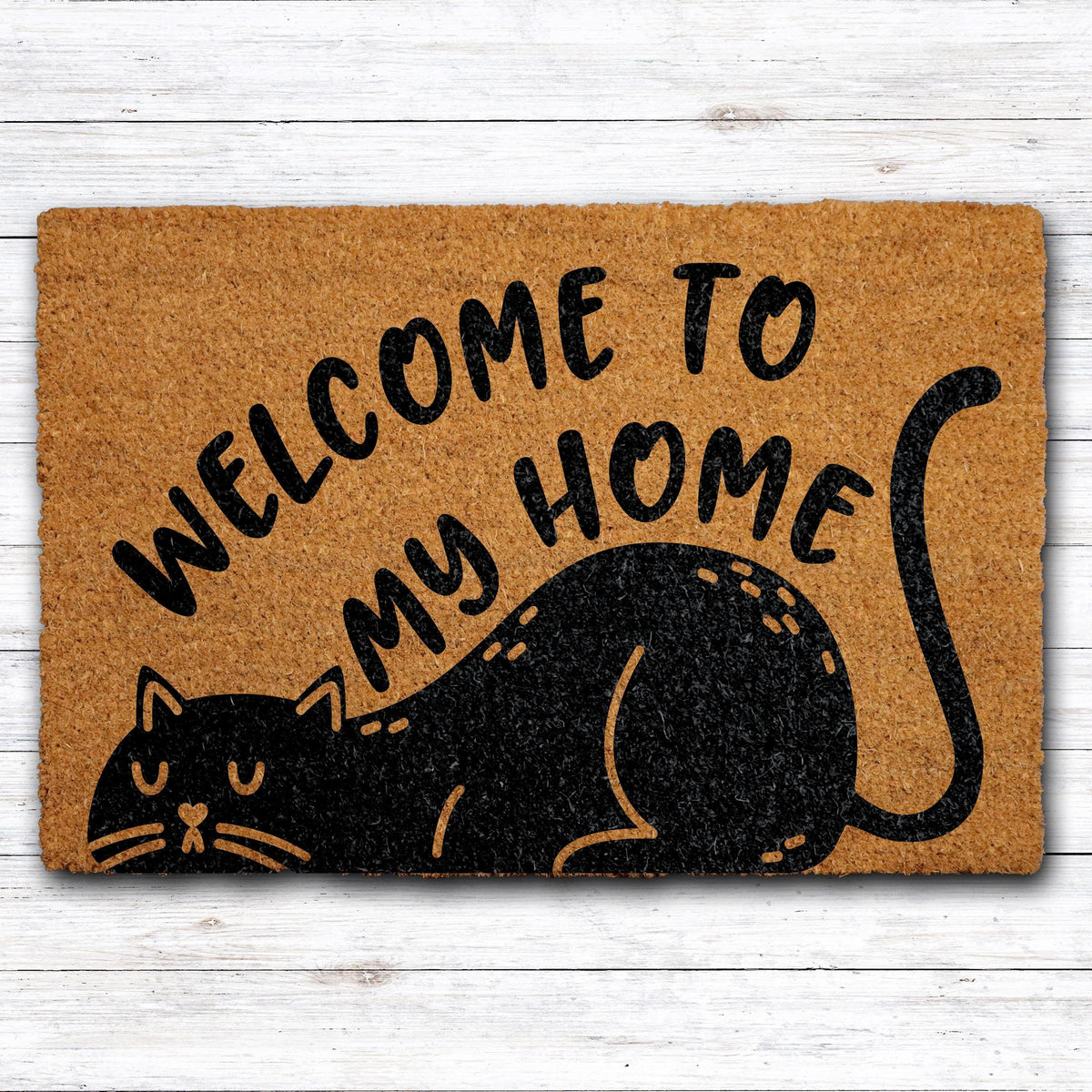 Welcome To My Home Doormat, Cat Welcome Mat, Funny Cat Door Mat, Cat Owner Doormat