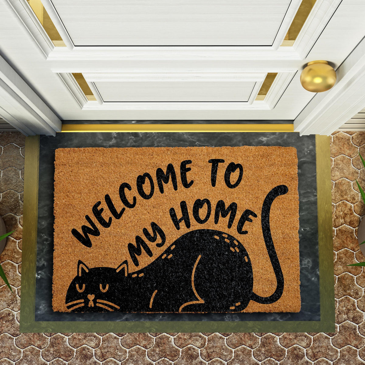 Welcome To My Home Doormat, Cat Welcome Mat, Funny Cat Door Mat, Cat Owner Doormat