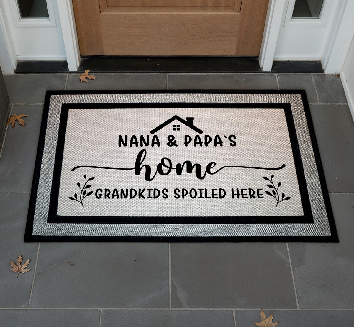 Grandkids Spoiled Here Doormat, Nana and Papa Welcome Mat
