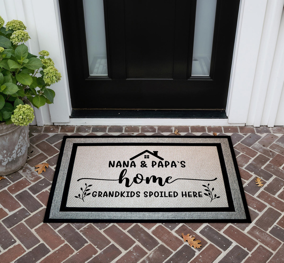 Grandkids Spoiled Here Doormat, Nana and Papa Welcome Mat