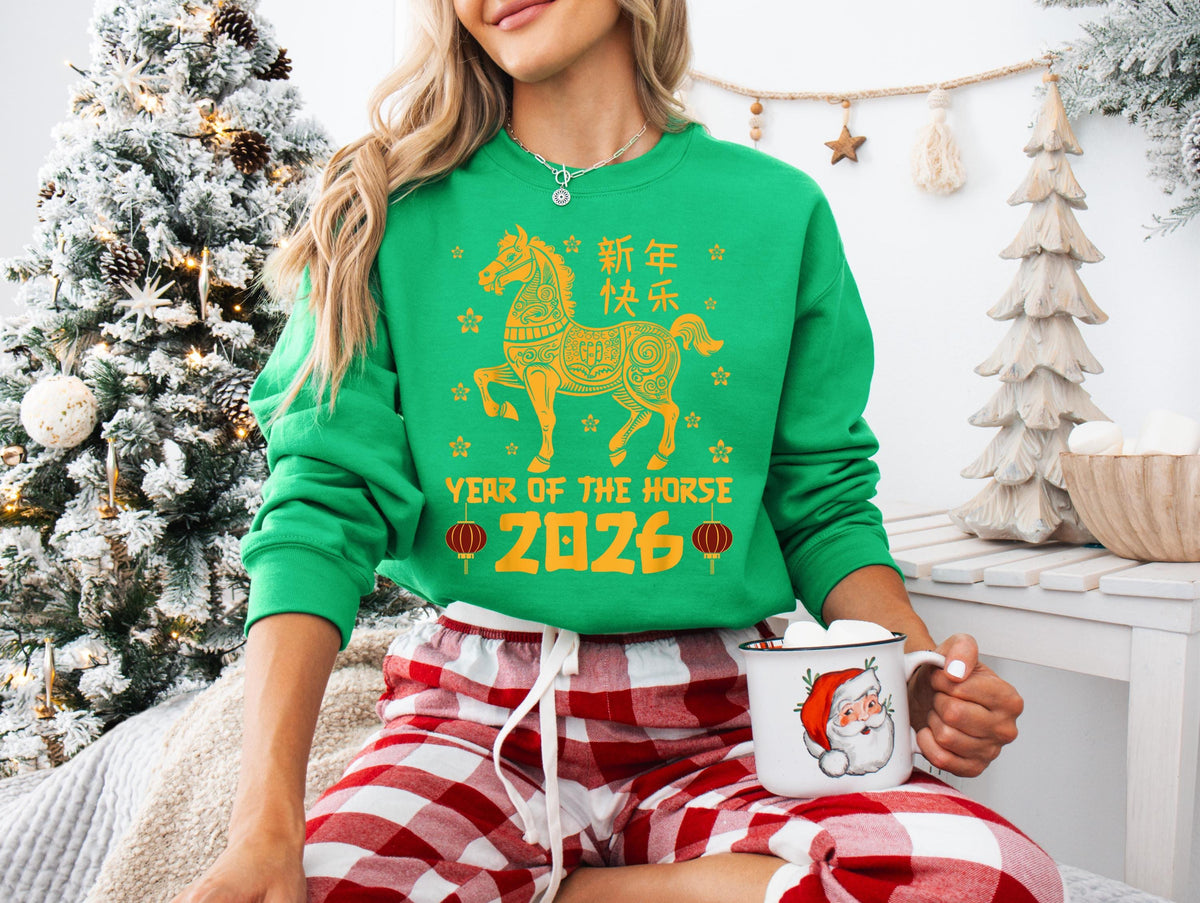 Horse New Year Sweatshirt, China New Year 2026 Sweater, Chinese Zodiac Sweater, Horse Year Hoodie, Lunar New Year Horse Gift Sweater