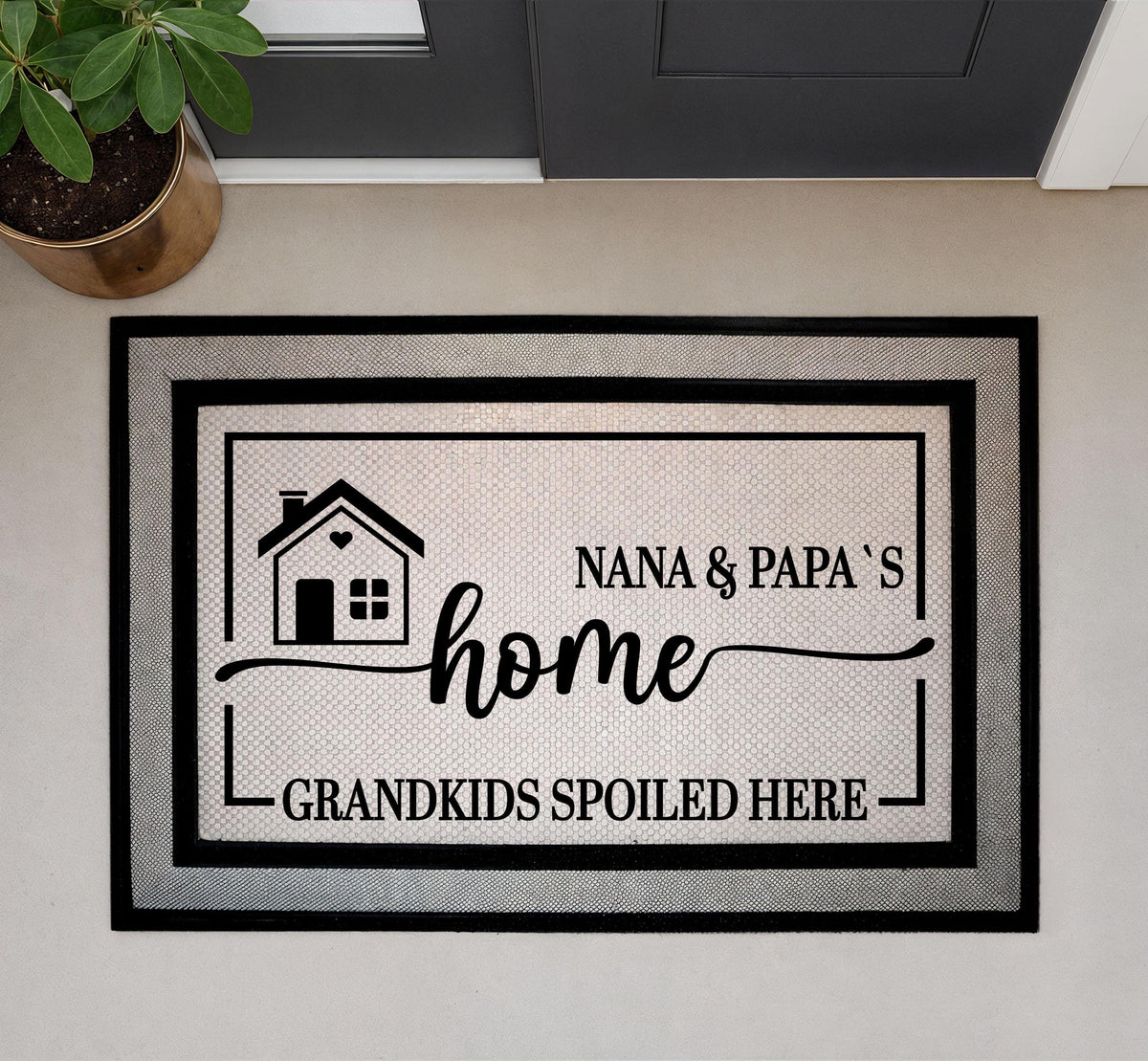 Grandkids Spoiled Here Doormat, Grandparents Welcome Mat, Grandparent Housewarming Gift