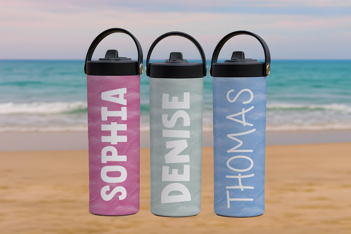 Customizable Kids Tumbler With Foldable Straw, Personalized Kids Water Bottle