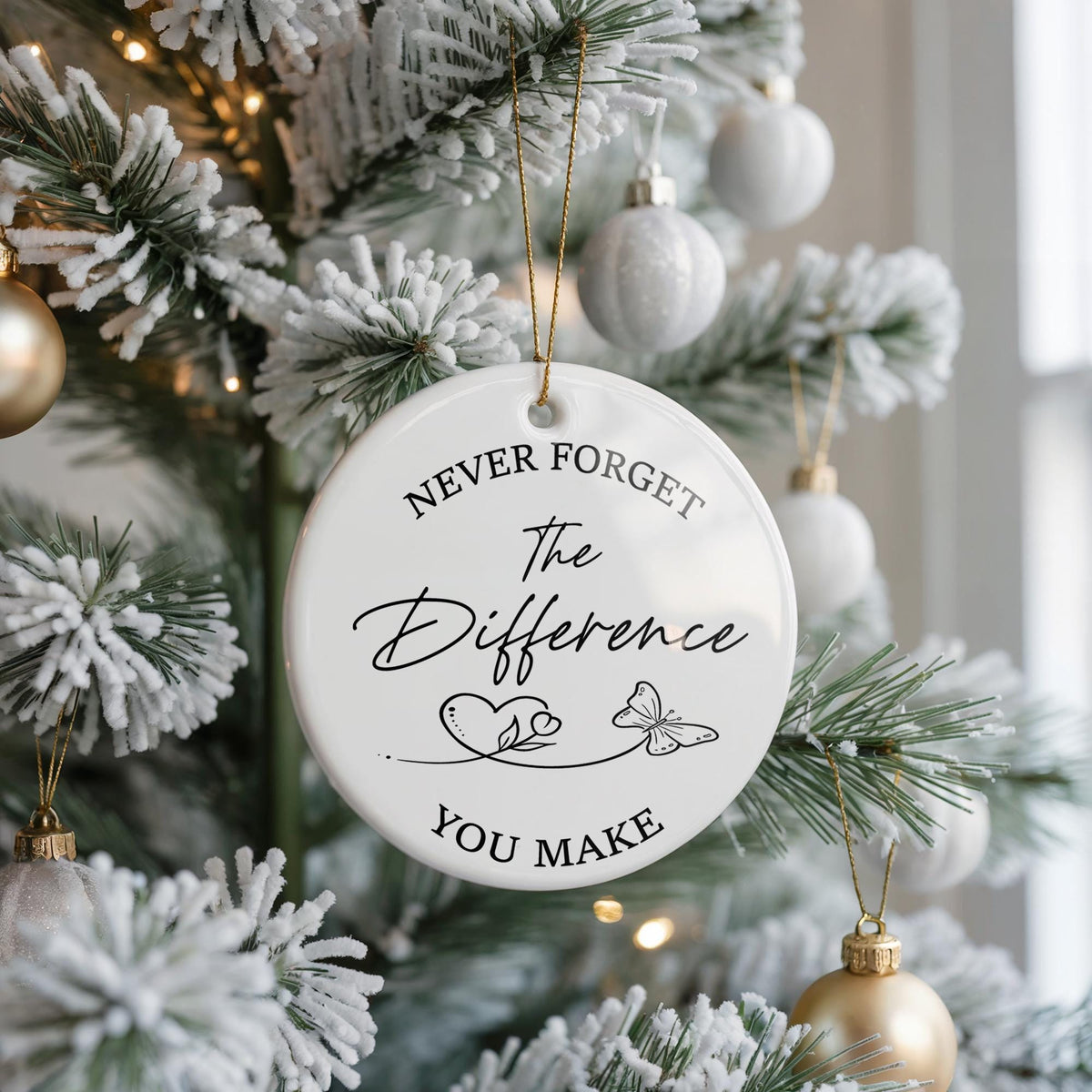 Inspirational Ceramic Christmas Ornament, Teacher Nurse Gift